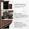 56.92" Modern L Shaped Desk in Walnut with 1 Cabinet and Open storage,360° Wood Rotating Desk,Executive Office Desk,Corner Desk-Maison Boucle - 4 of 4