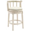 NicBex Seat Height 26 Inch Swivel Bar Stools,Modern Leather Wooden Counter Height Barstools Chair for Home Kitchen,Cream - 2 of 4