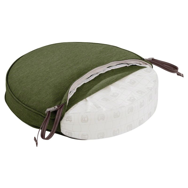 Montlake Fadesafe Round Patio Dining Seat Cushion Set - Heather Fern Green - Classic Accessories, 4 of 16