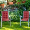 NewHome"2Pcs Rocking Chair Cushion Set with Non-Slip Ties, Polyester Fiber Filling for Comfort & Support"BlackGreyNavyBlue&WineRed - 3 of 4