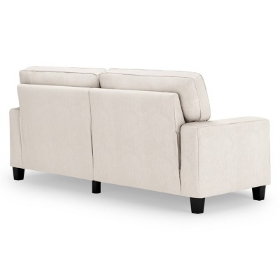 Creamy Comfort Recliner with Wood Accents and Removable Cushions