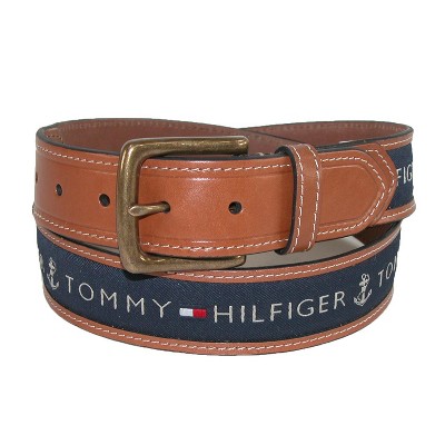 Tommy Hilfiger flag logo belt in tan
