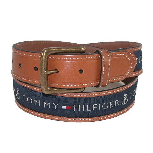 Tommy Hilfiger Double-loop Feather-edge Belt in Brown for Men