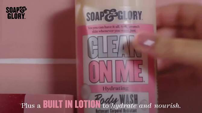 Soap &#38; Glory Clean on Me Clarifying Mandarin, Strawberry, Rose, Peach and Musk Body Wash - Original Pink Scent - 16.9 fl oz, 2 of 8, play video