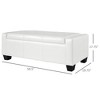 50.5" Faux Leather Rectangular Tufted Storage Ottoman for Living Room, Entryway, or Bedroom - 3 of 4