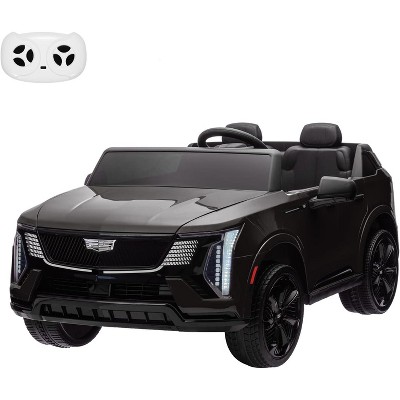White 24V Two Seater Licensed Cadillac Ride On Car For Kids With Remote Control Powerful 130W Motors Music Led Lights Spacious Design Full Wheel Susp