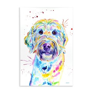 Stupell Industries Vivid Goldendoodle Dog Pet Wall Plaque Art - 1 of 4