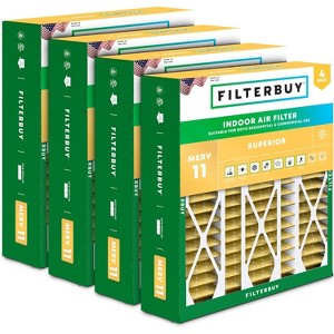 Filterbuy 20x25.25x3.5 Air Filter (4-Pack), Pleated MERV 11 Allergen Defense Replacement HVAC AC Furnace Filters for Aprile Space-Gard 102 / 2120 - 1 of 4