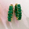 Ross-Simons 20.00 ct. t.w. Emerald Inside-Outside Hoop Earrings in 18kt Gold Over Sterling - 3 of 4