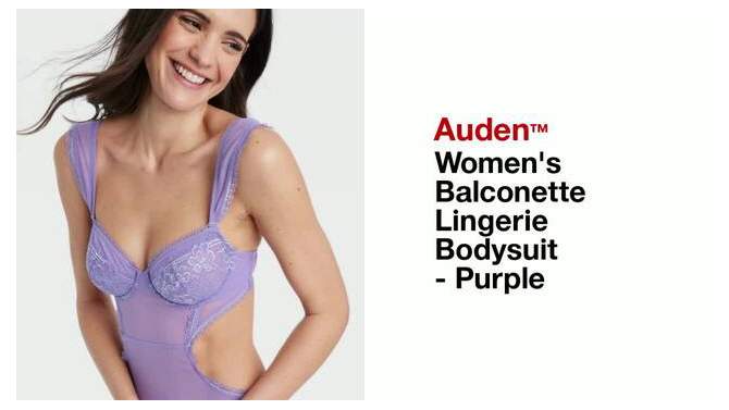 Women's Balconette Lingerie Bodysuit - Auden™ Purple, 2 of 8, play video
