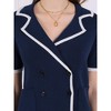 INSPIRE CHIC Women's Summer Short Sleeve Double Breasted Notched Collar Knit Sweater Tops - 4 of 4