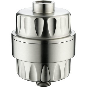 BRIGHT SHOWERS High Output Shower Filter for Hard Water, Removes Chlorine & Fluoride, Universal Multi-Stage Softener, Brushed Nickel - 1 of 4