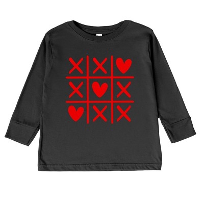The Juniper Shop Tic Tac Heart Toddler Long Sleeve Tee - 3t - Black ...