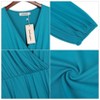 Women's Wrap V Neck Swing Long Sleeve Mini Dress Elastic Waist Fit Flare Dress - 4 of 4