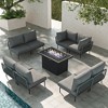 LayinSun 9 Pieces Rope Woven Patio Furniture Set, Modern Modular Sectional Sofa with Fire Pit Table and Upgrade Thickness Cushion - 2 of 4