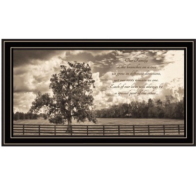 HomeRoots Our Family Black Framed Print Wall Art