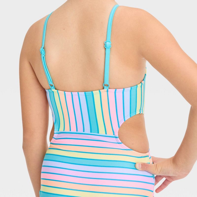 Girls&#39; &#39;Shades of Summer&#39; Striped One Piece Swimsuit - Cat &#38; Jack&#8482;, 3 of 5