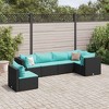 vidaXL Patio Lounge Set Black PE Rattan Medium Adjustable Feet - 2 of 4