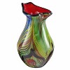 Luxury Lane Hand Blown Abstract Teardrop Art Glass Vase with Angled Lip - 2 of 4