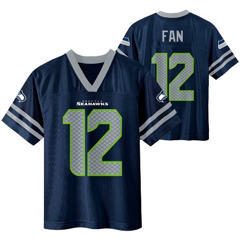 NFL Seattle Seahawks Boys' Short Sleeve 12 Fan Jersey - XL