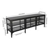 Industrial Wood and Metal TV Stand Entertainment Center Cabinet TV Console Table with 3 Metal Mesh Doors 2-Tier Storage Shelves for Living Room - 2 of 4