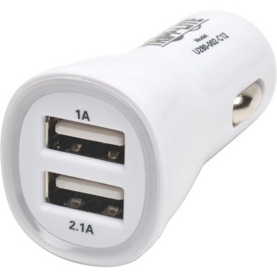 Tripp Lite Dual USB Tablet Phone Car Charger High Power Adapter 5V / 3.1A 15.5W - 12 V DC Input Voltage - 5 V DC Output Voltage