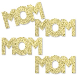 Big Dot of Happiness Gold Glitter Mom - No-Mess Real Gold Glitter Cut-Outs - Mother's Day Confetti - Set of 24 - 1 of 4