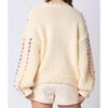 Women's V Neck Sweater - Peach Love - 3 of 4