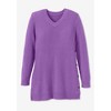 Woman Within Women's Plus Size Side Button V-Neck Waffle Knit Sweater - image 4 of 4