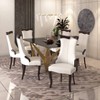 LeisureMod Dining Chair Upholstered in Leather/Velvet Cozy Accent Kitchen Chair with Rubberwood Legs Novara Series Set of 2 - 3 of 4
