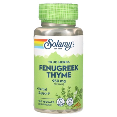 Solaray True Herbs, Fenugreek Thyme, 100 VegCaps