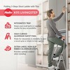 Hailo Folding Step Stool, Non-Slip Collapsible Aluminum 3 Step Ladder with 9 Foot Reach & Tray for Garage, Home & Kitchen, K95, Silver - 2 of 4
