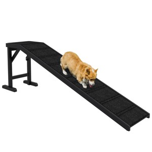 SEVOBAL Pet Steps and Ramps Dog Ramp with Non-Slip Carpet and Top Platform for Easy Access to Furniture, Black, 74"*16"*25" - 1 of 4