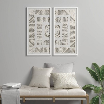 Natural Off-White Rectangular Rice Paper Shadow Box Set