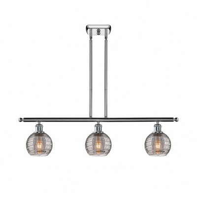 Athens Deco Swirl - 3 Light Island In Industrial Style-9 Inches Tall and 36 Inches Wide