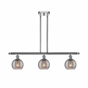 Athens Deco Swirl - 3 Light Island In Industrial Style-9 Inches Tall and 36 Inches Wide - 1 of 1