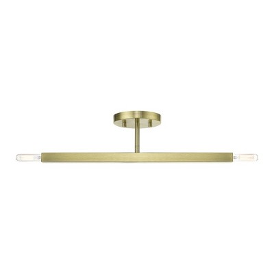 Livex Lighting Monaco 2 - Light Semi-Flush Mount in  Antique Brass