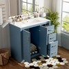 36" Retro Style Bathroom Vanity with Ceramic Sink, Freestanding Storage Cabinet with 3 Drawers & 2 Soft-Close Doors - ModernLuxe - 2 of 4