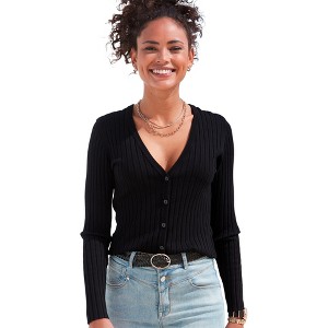 Women's Fitted Button Down Cardigan - LASCANA - 1 of 4