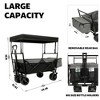 Grungis Extended Heavy-Duty Wagon Cart with Canopy,All-Terrain Shopping Cart with Side Pocket and Brakes,Utility Cart for Camping,Shopping - 3 of 4