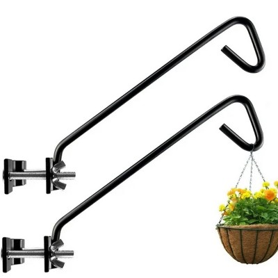 LunaLulinlk 2 Packs 11 inches Fence Deck Hook Rail Hook Hanging Hook Mounting Kit Heavy Duty Bird Feeder Hook Decorative Hook Hanger