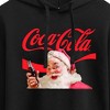 Women's - Coca-Cola - Santa Closeup Coca Cola Logo Cropped Graphic Hoodie - 2 of 3