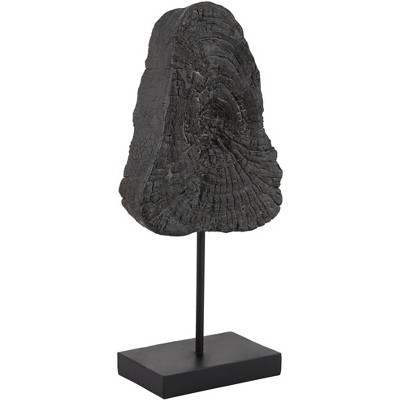 Studio 55D Charcoal Wood Piece 18 3/4" High Black Finish Decorative Sculpture