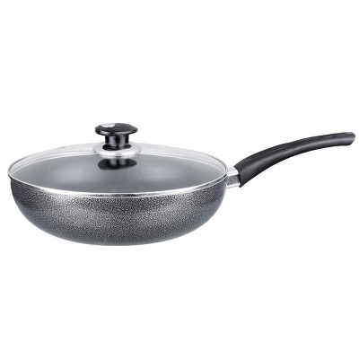 Brentwood Aluminum Non-Stick 11 Inch Wok with Lid in Black
