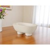 HomeRoots 8" Cream Ceramic Oval Pedestal Centerpiece Bowl - 2 of 4