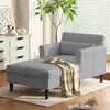 Mjkone 37'' Ice Velvet Chaise Lounge Sofa Couch - 3 of 4