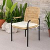 ModernLuxe 3-Piece Outdoor Dining Chairs Set Patio Chairs All-Weather Wicker Chairs with Removable Cushion - 3 of 4