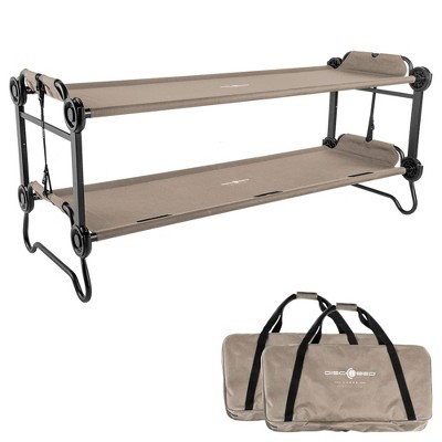 Disc-O-Bed Youth Double Cot Kid-O-Bunk, Modular for Bunk Beds, Dual Cots, or Bench with 2 Carry Bags