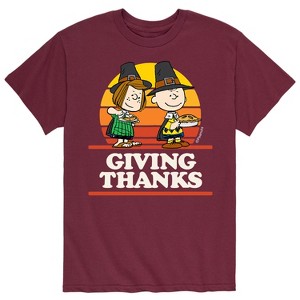 Men's - Peanuts - Thanksgiving Football Short Sleeve Graphic T-Shirt - 1 of 4