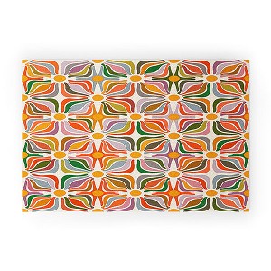 evamatise Abstract Flowers Summer Holiday Looped Vinyl Welcome Mat - Society6 - 1 of 2